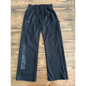 Girls Under Armour Black Jogger Sweatpants Youth Small S ColdGear